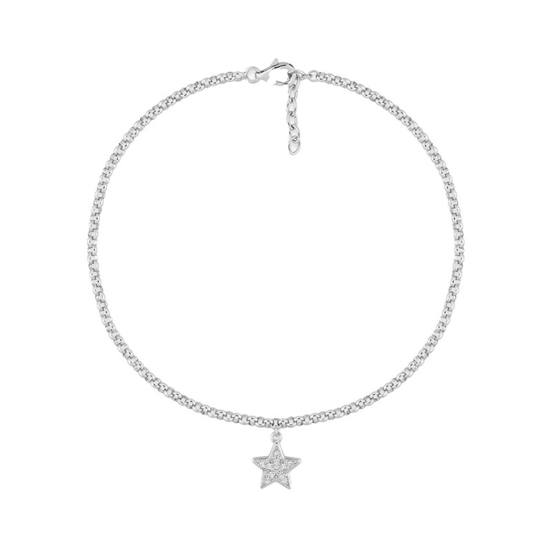Chaîne de cheville femme - Oxyde de zirconium - Argent 925