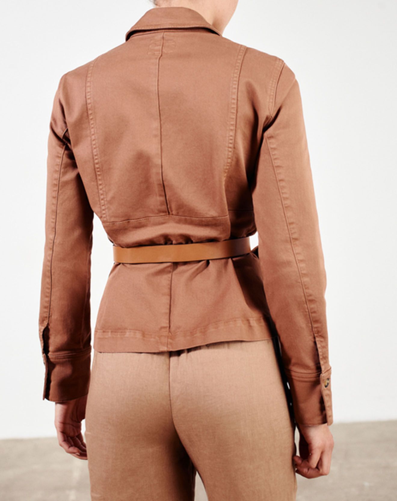 Caroll Pantalon 100% Lin Regular Fit Aurelio marron
