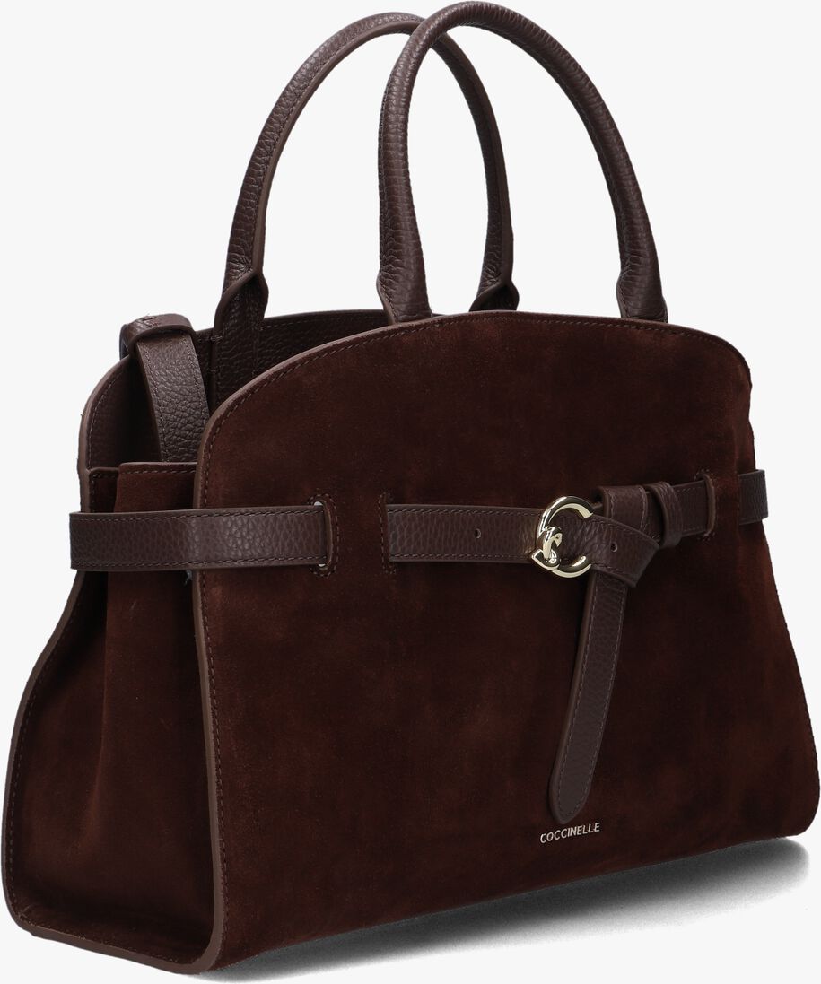 bruine coccinelle handtas sabine suede bi