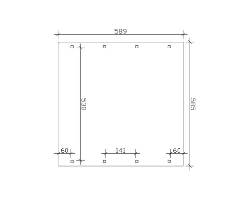 SKAN HOLZ Spreewald dubbele carport inclusief paalankers, 585 x 589 cm, geïmpregneerd