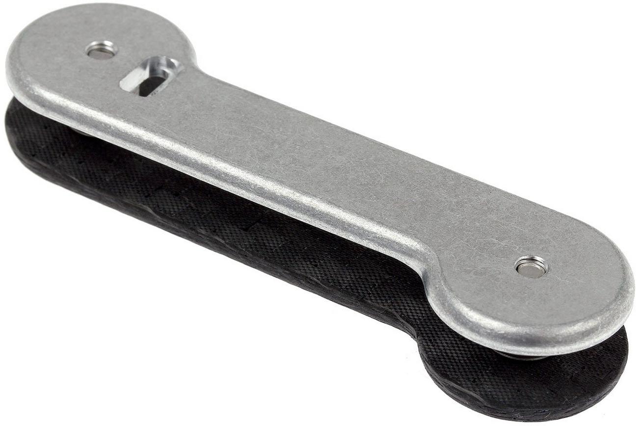 KeyBar aluminium/carbon sleutel organiser, grijs