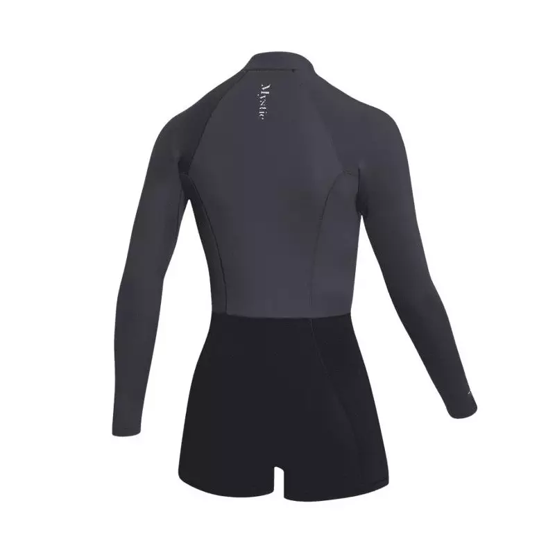 Combinaison shorty femme MYSTIC Lunar Longarm 2/2mm Frontzip Black