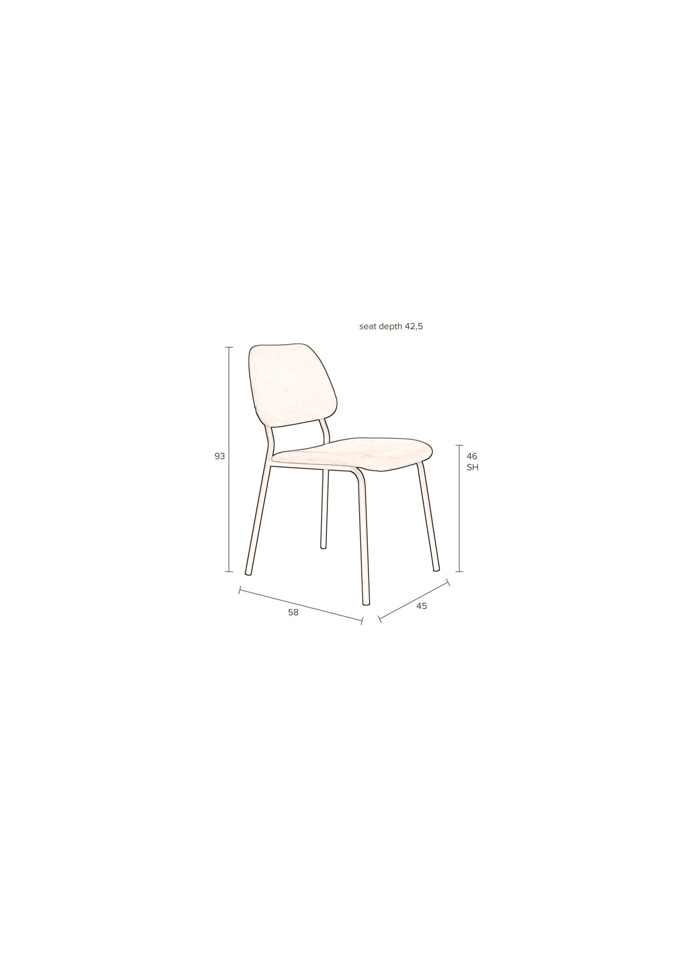 Dutchbone Darby Eetkamerstoel Beige