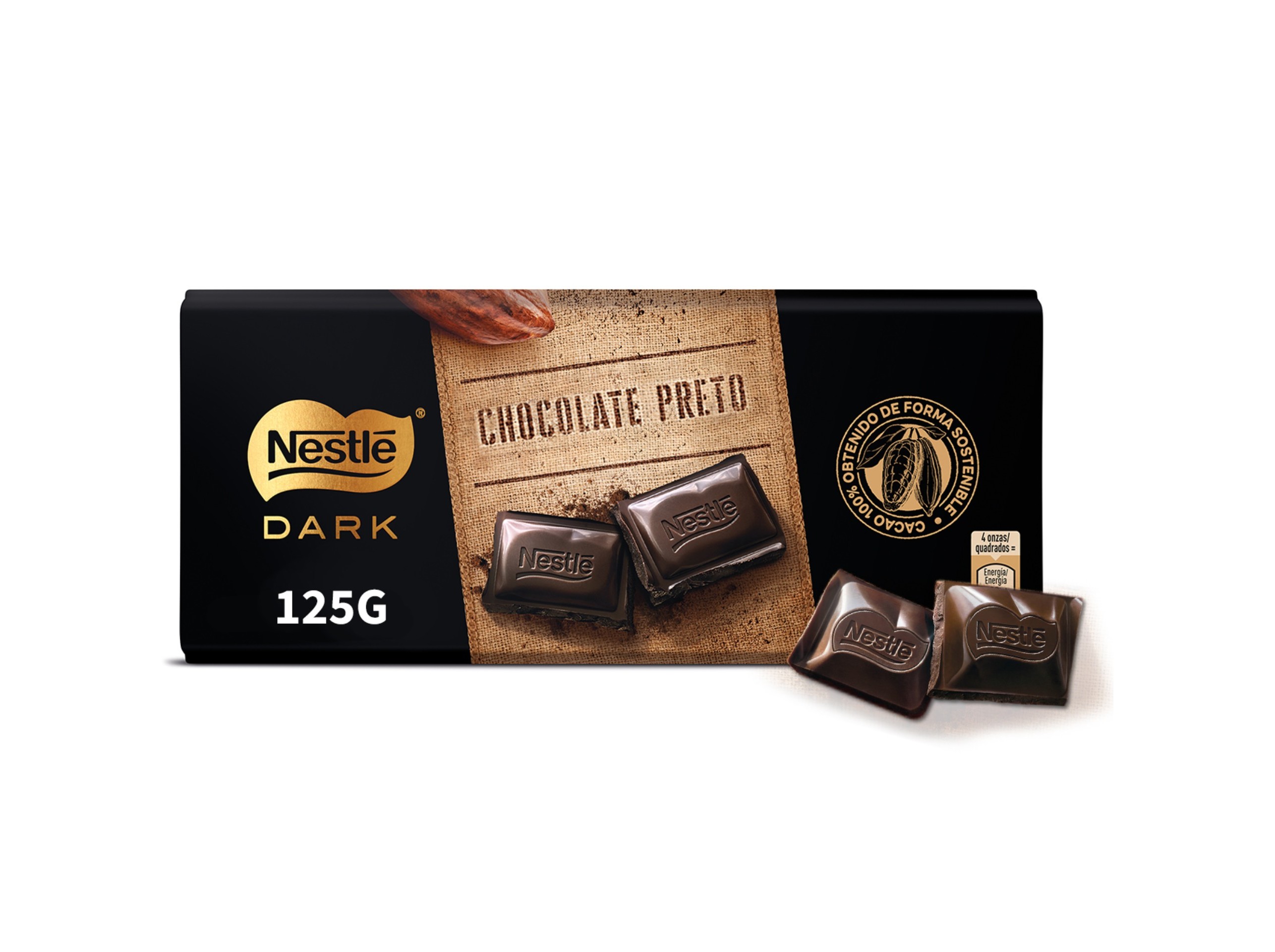 TABLETE NESTLÉ DARK CHOCOLATE PRETO 125G