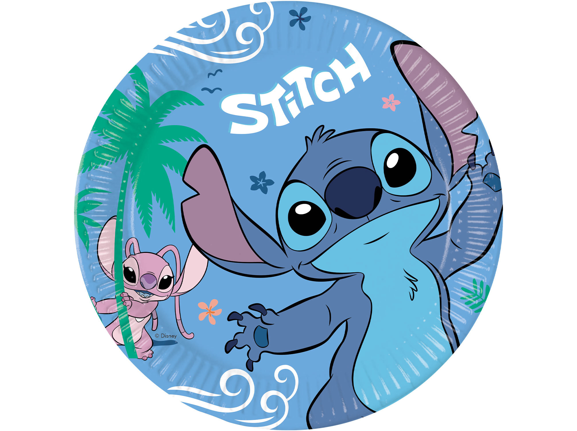 CONJUNTO 8 PRATOS DESCARTÁVEIS STITCH PAPEL 23CM