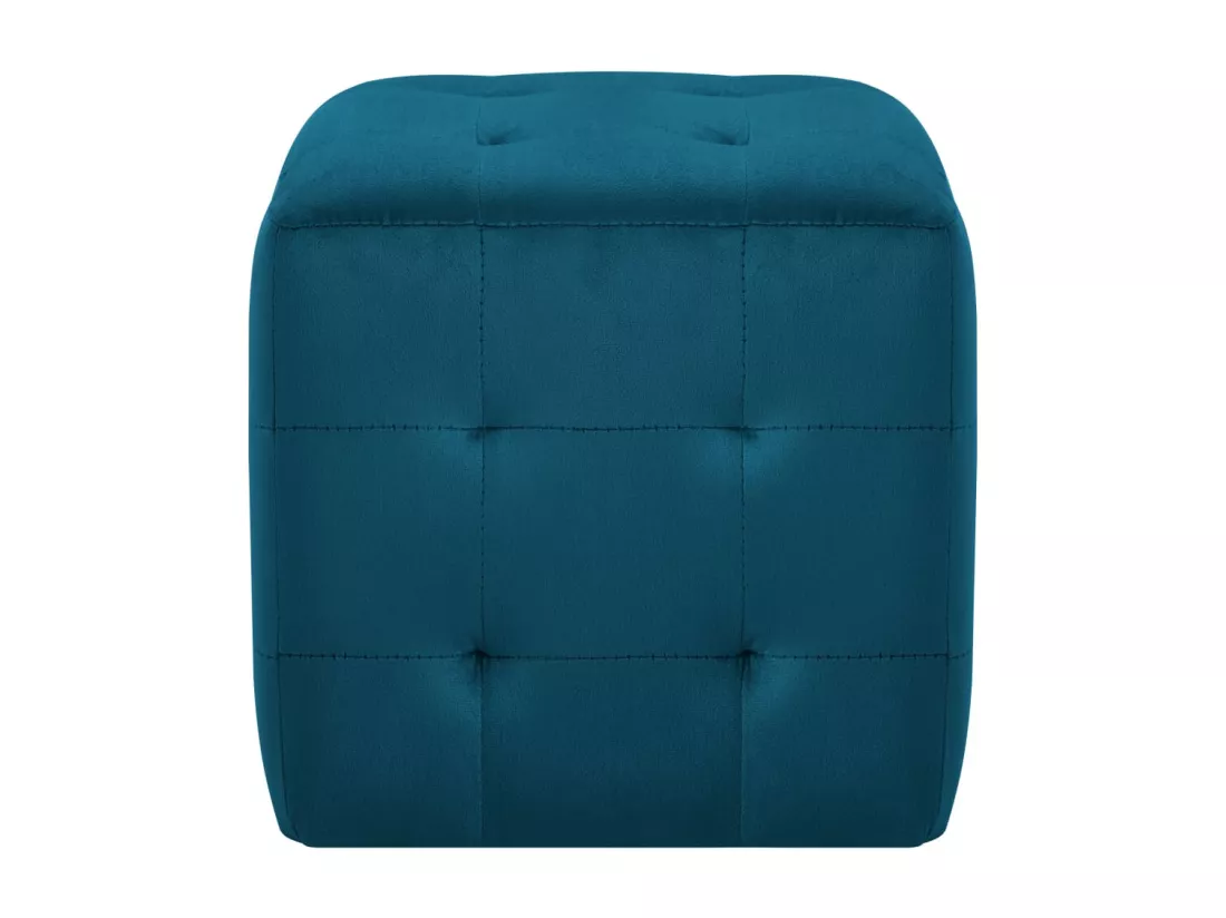 2 pièces Tables de chevet Bleu 30x30x30 cm Tissu velours