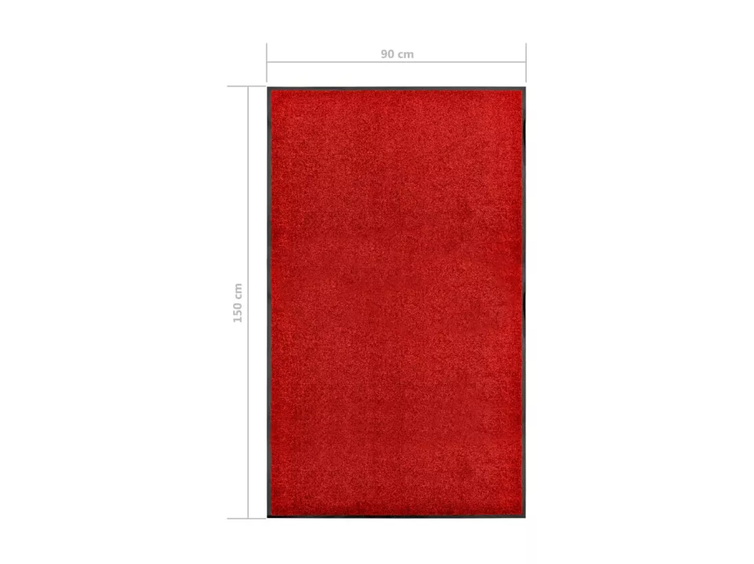 Paillasson lavable Rouge 90x150 cm