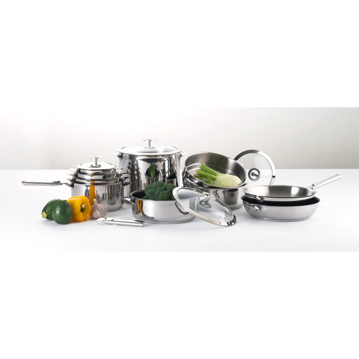 Universel - Couvercle 18cm verre trempé et inox Cuisinox