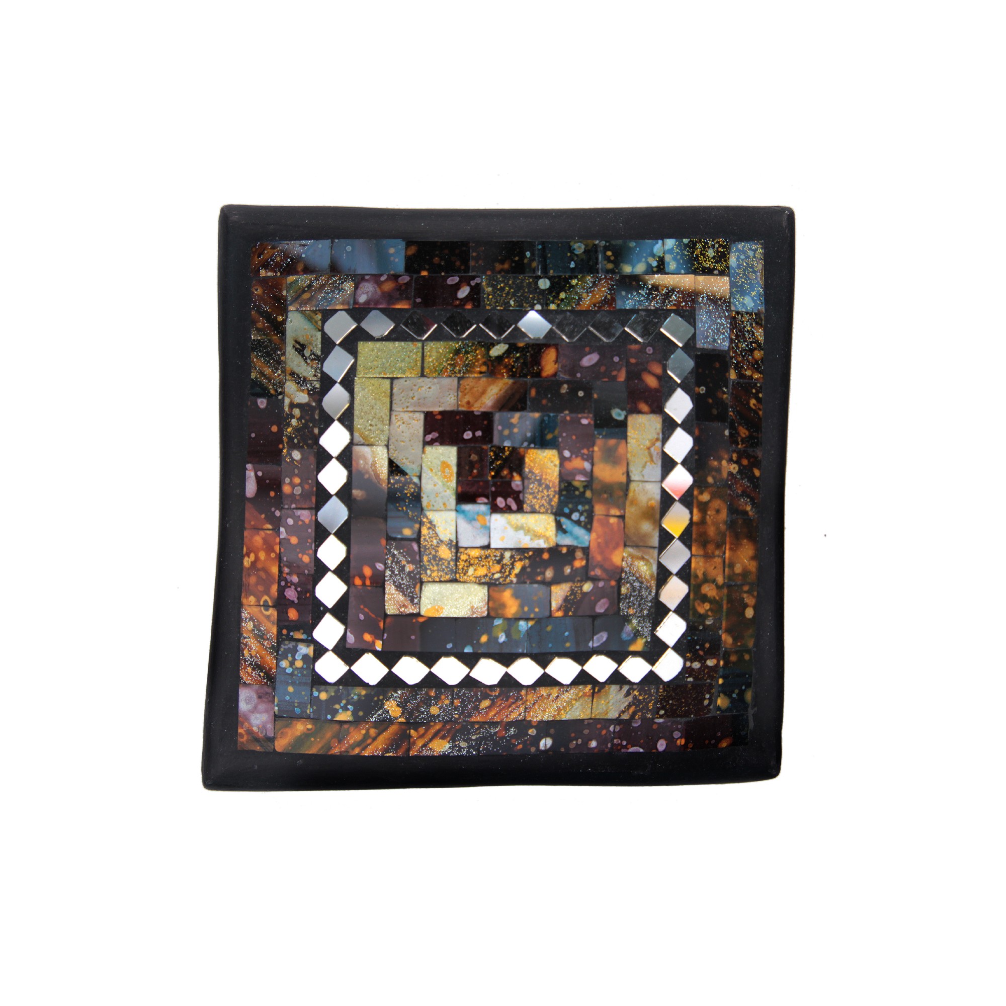 3er-Set Mosaikteller 'Spices', schwarz, braun von fischer's lagerhaus