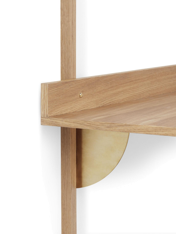 Ferm Living Sector Shelf bureau black ash black brass