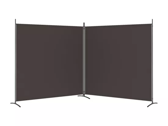 Cloison de séparation 2 panneaux Marron 348x180 cm Tissu