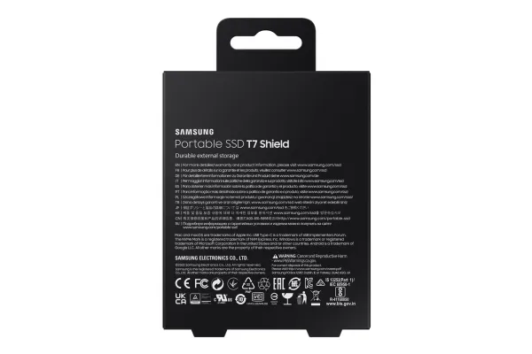 Samsung T7 Shield MU-PE4T0S - SSD - krypteret - 4 TB - ekstern (bærbar) - USB 3.2 Gen 2 (USB-C stikforbindelse) - 256-bit AES - sort