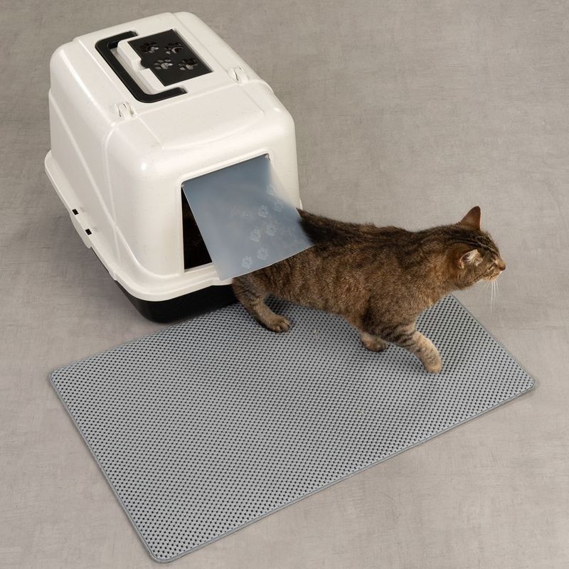 Trap-it! - Kattenbakmat - Grijs - L77 x B46,5 cm - Kunststof