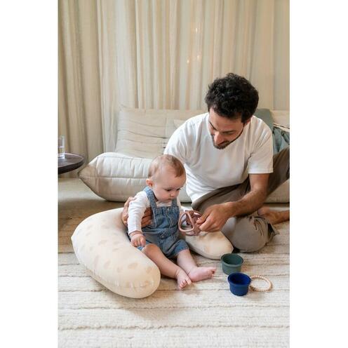 Coussin d'allaitement Twisty 2 en 1 - Petals latte - BABYMOOV