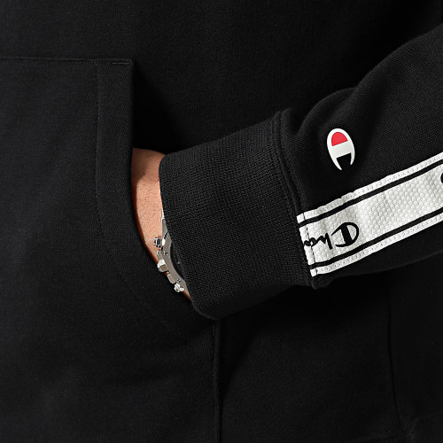 Sweat Capuche A Bandes 217184 Noir