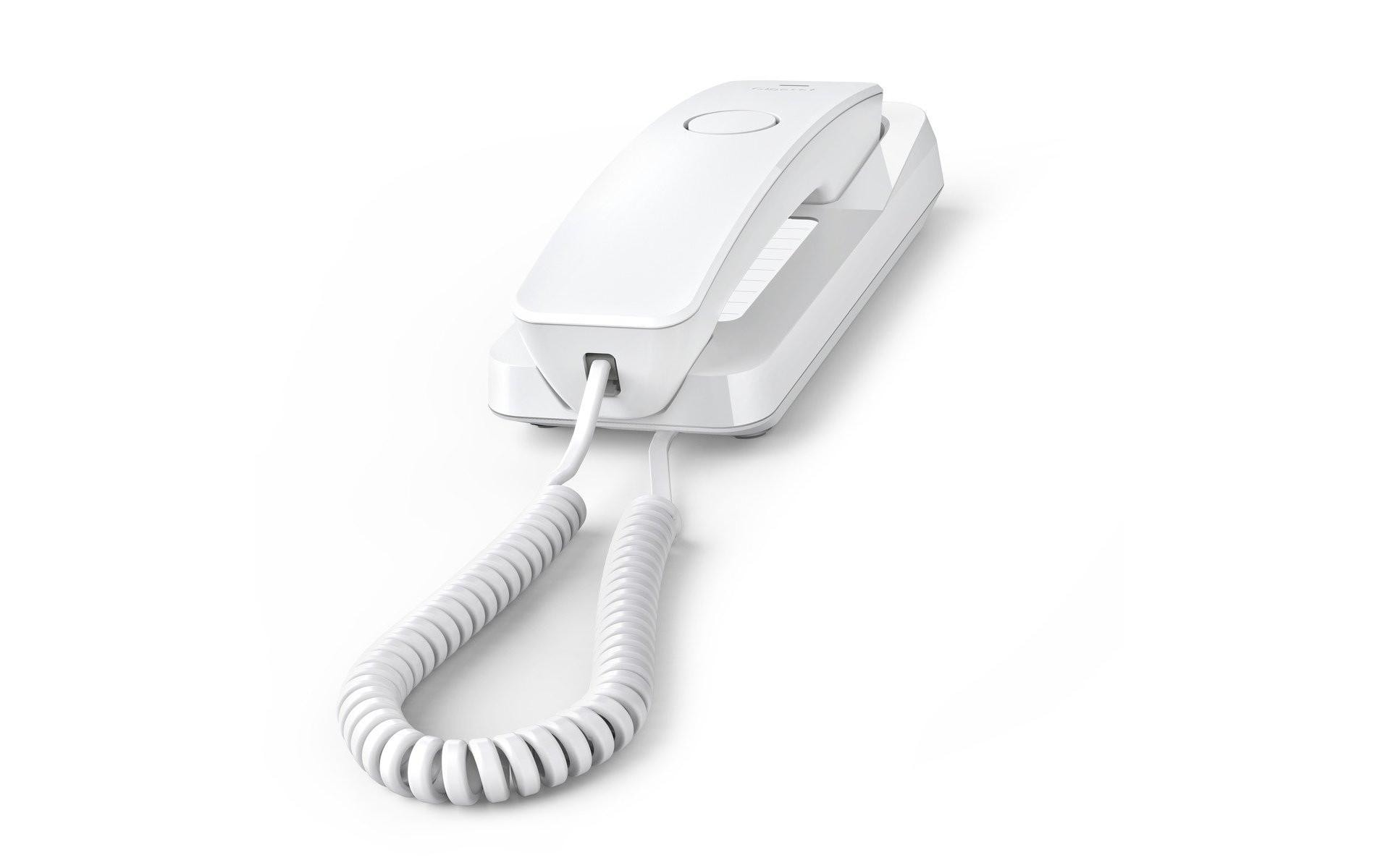 Tischtelefon Desk 200 WeissDas platzsparende, schnurgebundene Tisch- und Wandtelefon
