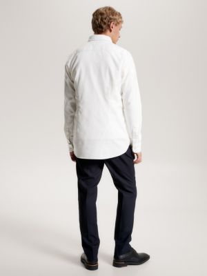 Camisa Oxford Slim Fit com Estampa de Bandeira