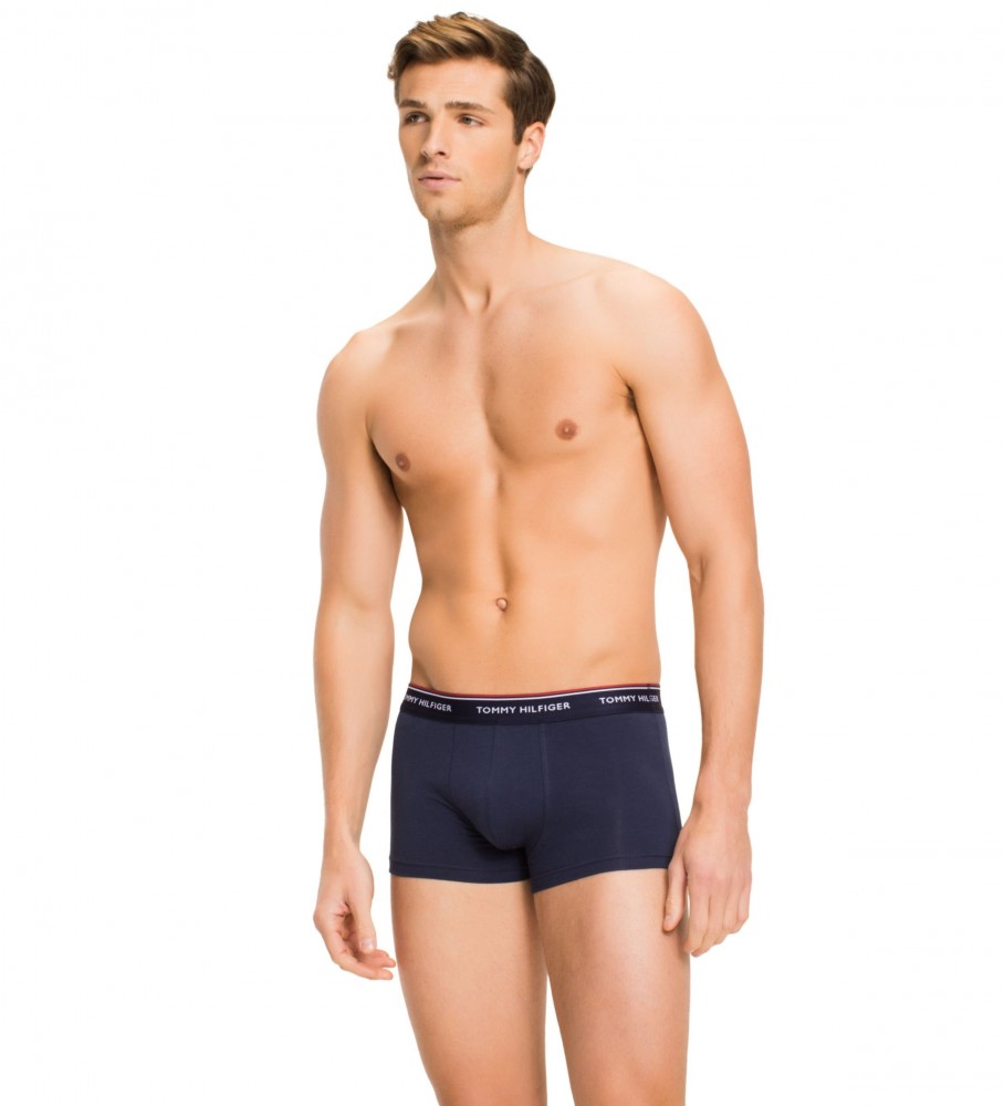 Pacote com 3 cuecas boxer Tommy Hilfiger azul-marinho tamanho LR