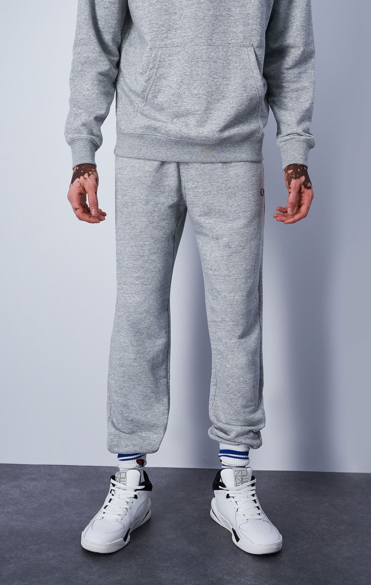 Icons Rib Cuff Pants C Logo Herre New Oxford Grey Melange