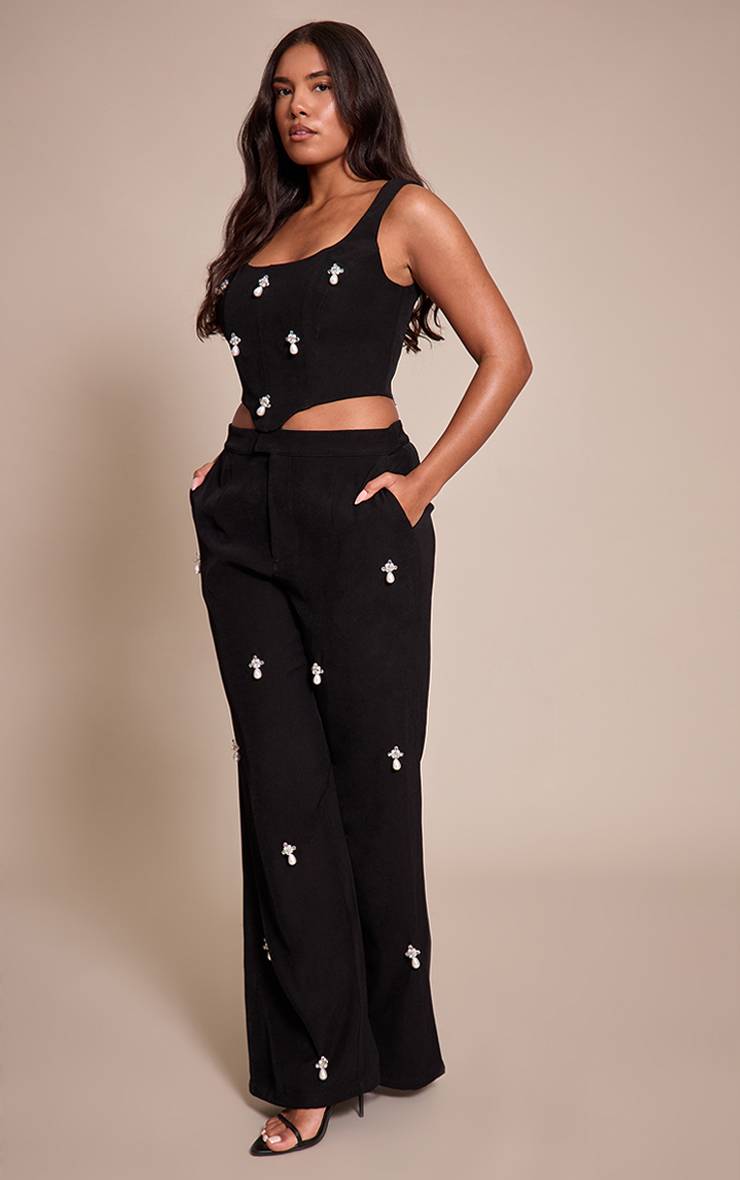 Noir Pantalon Tailleur Embelli Shape