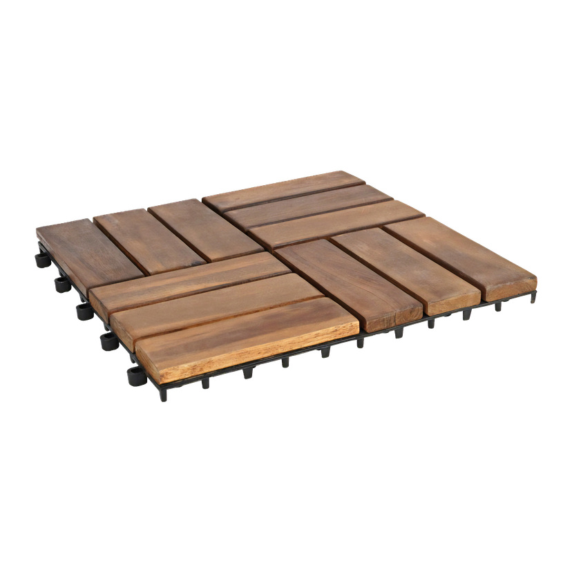 Gulvplater i akasietre 5-pk 30x30 cm 0,45 m²