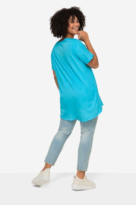 T-Shirt, PEACE Druck, Rundhals, Halbarm
