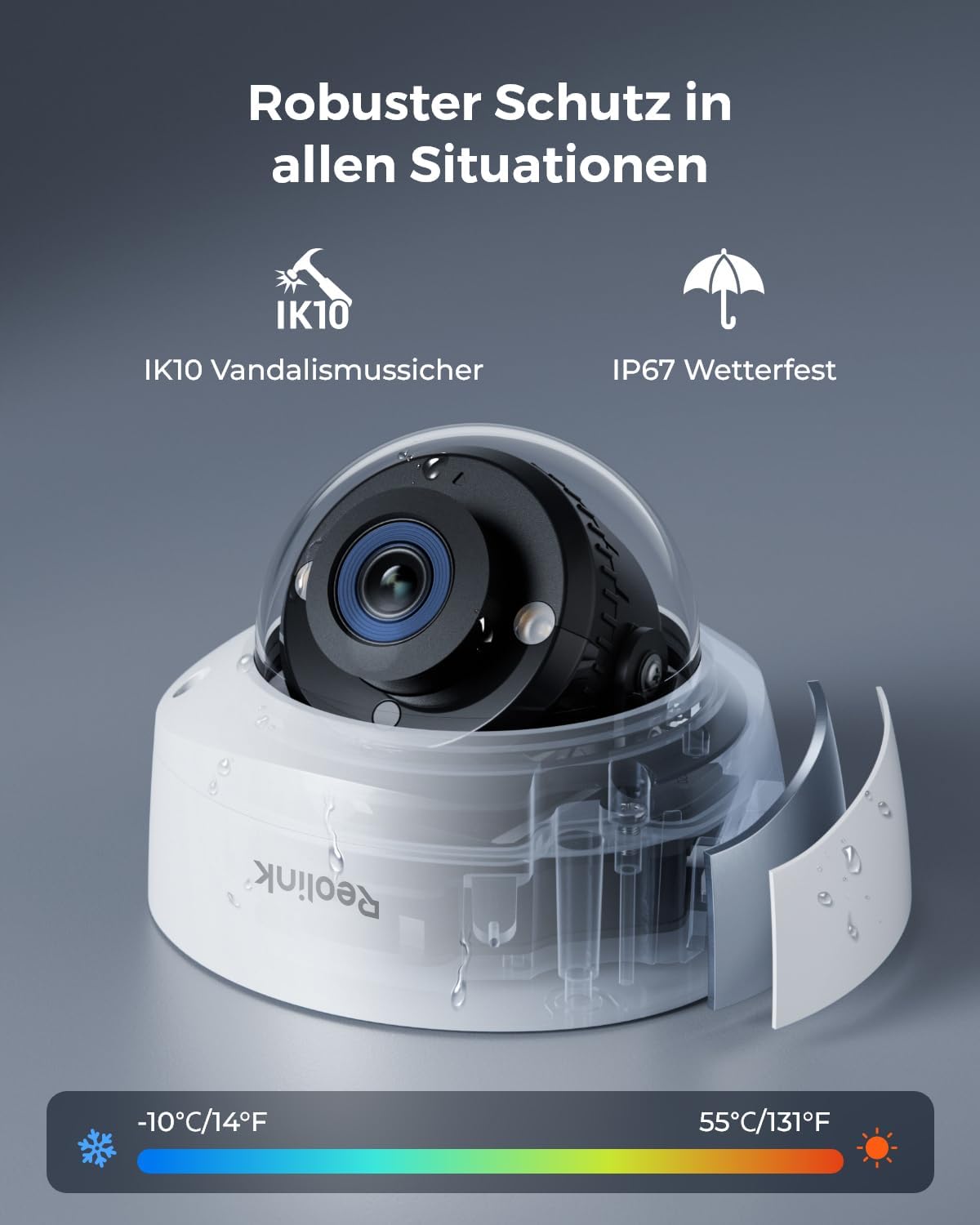 Reolink 12MP PoE Überwachungskamera Set mit 4X IK10 vandalensichere Aussenkameras, 145° Weitwinkel, Farbnachtsicht, Personen-/Fahrzeug-/Tiererkennung, 2-Wege-Audio, 8CH NVR mit 2TB HDD, RLK8-1200V4