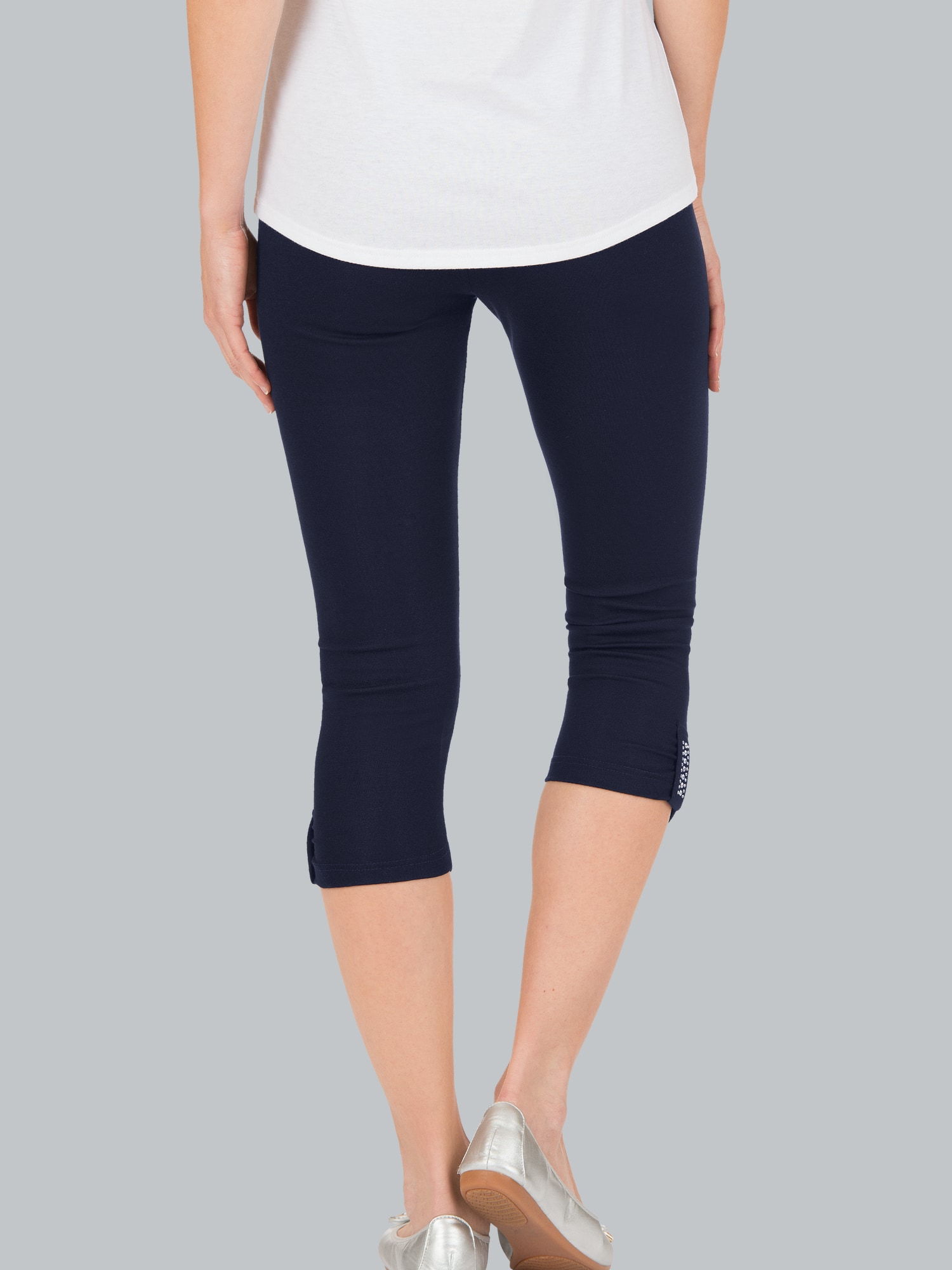 Leggings 7/8 mit Kristallsteinen Navy