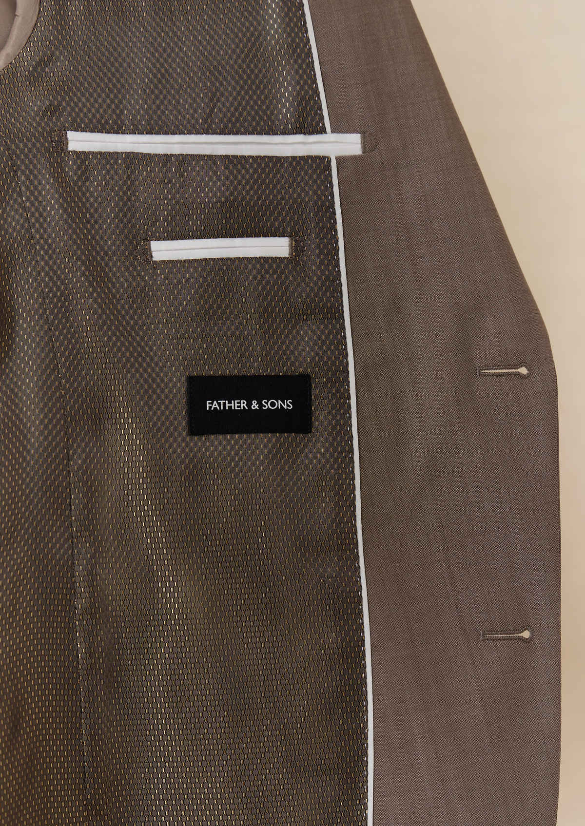 Costume 2 pièces Slim en laine unie taupe