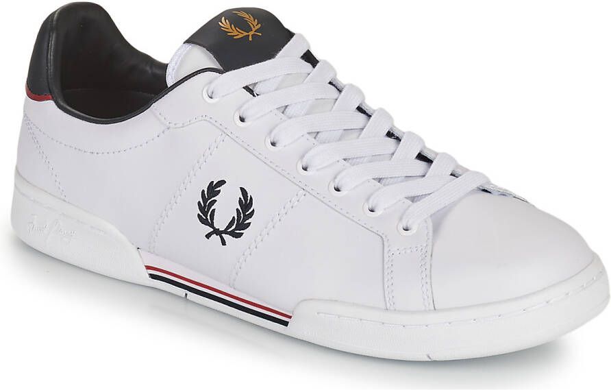 Fred Perry men's shoes leather trainers sneakers b722 Wit Heren