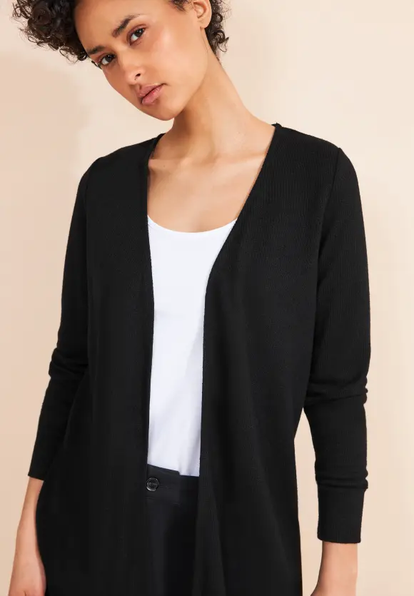 Offene Shirtjacke - Black