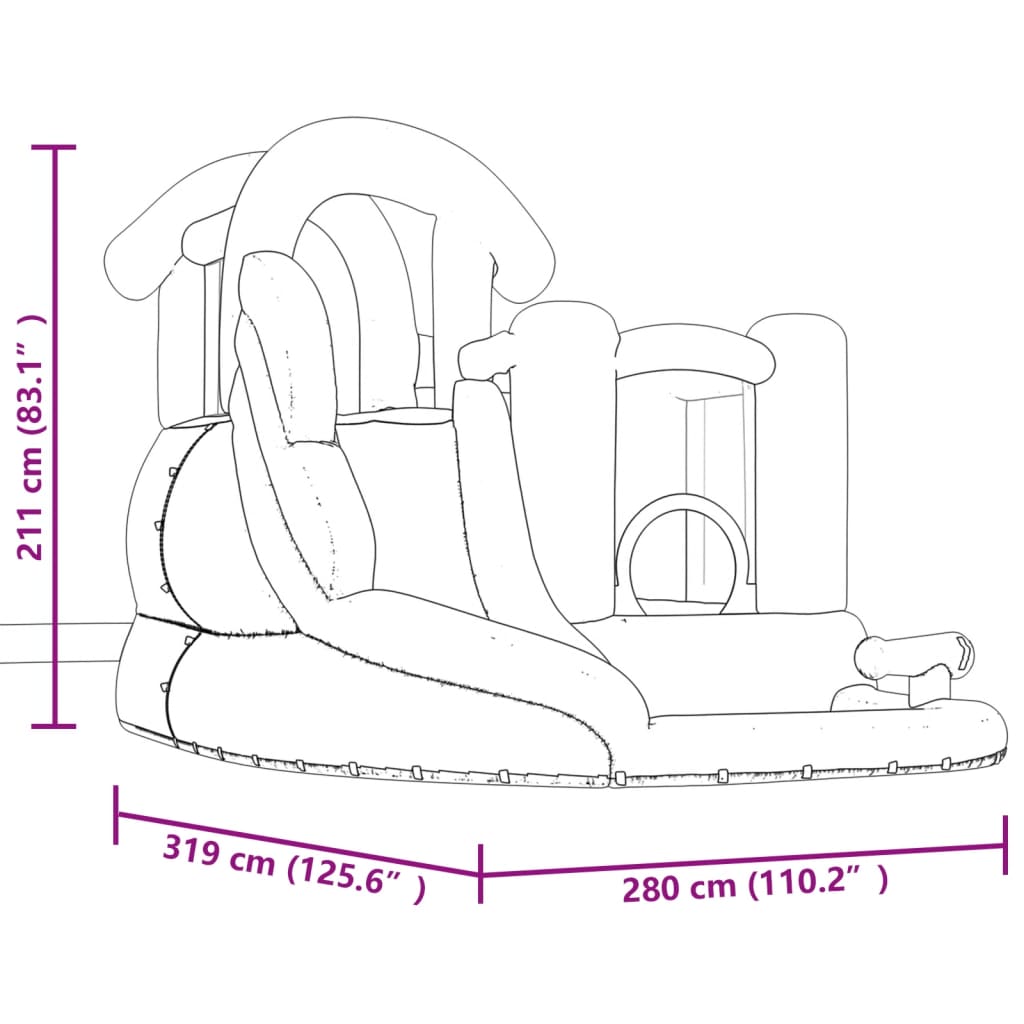 Piscina inflável Happy Hop com escorregador e piscina 280 x 319 x 211 cm