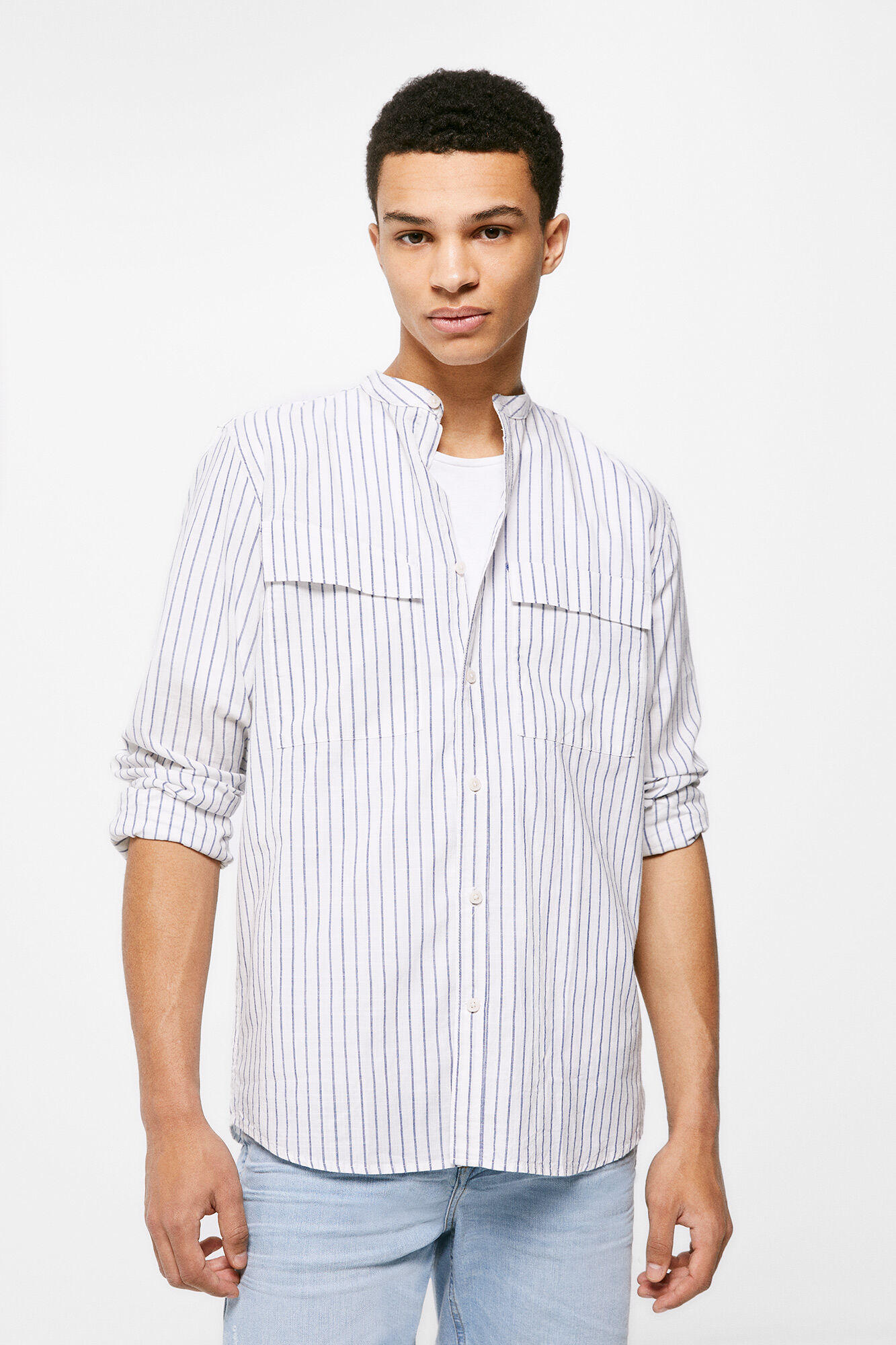 Camisa listrada clara - azul médio