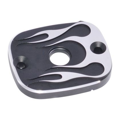 Couvercle maitre cylindre de frein Highway Hawk flame pour Harley davidson - Noir / Gris
