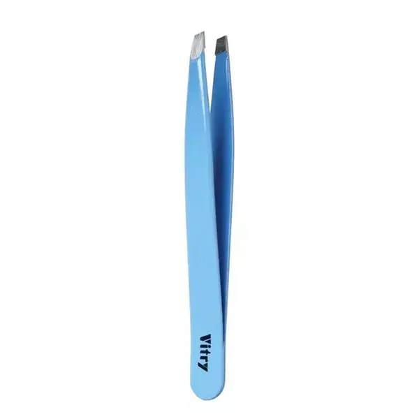 Pinça profissional Vitry com mandíbulas angulares, aço inoxidável azul