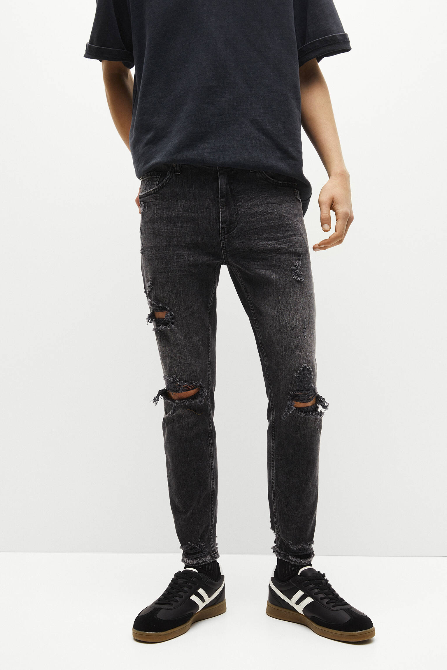 Calça jeans skinny rasgada - NEG-DELAV