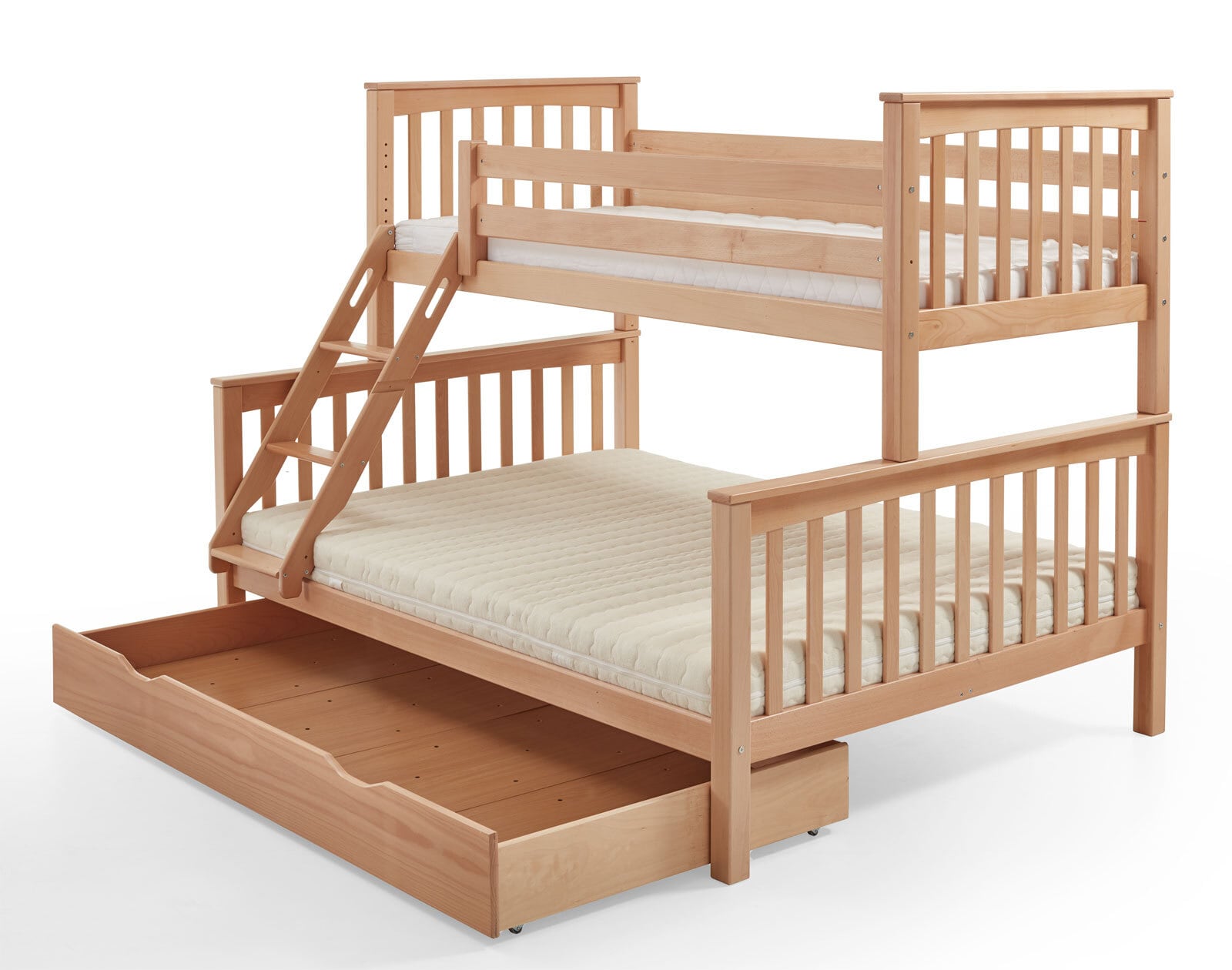 Etagenbett 140 x 200 cm mit Bettkasten braun