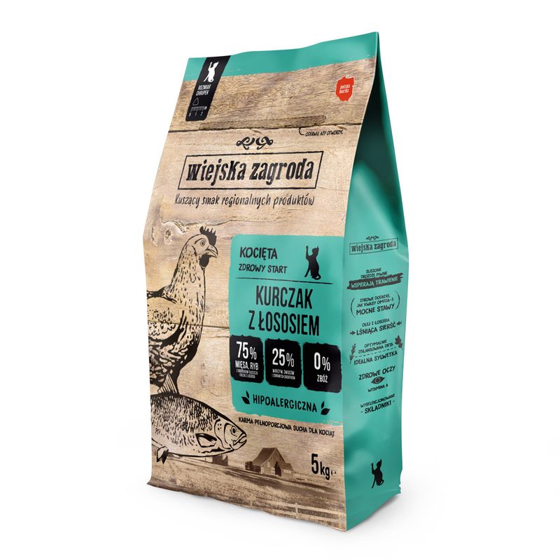 Wiejska Zagroda Kitten poulet, saumon pour chaton