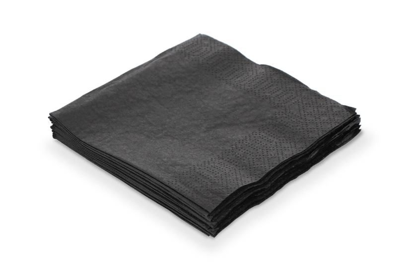 Servet 2 laags 1/4 vouw 40x40cm papier zwart BIO