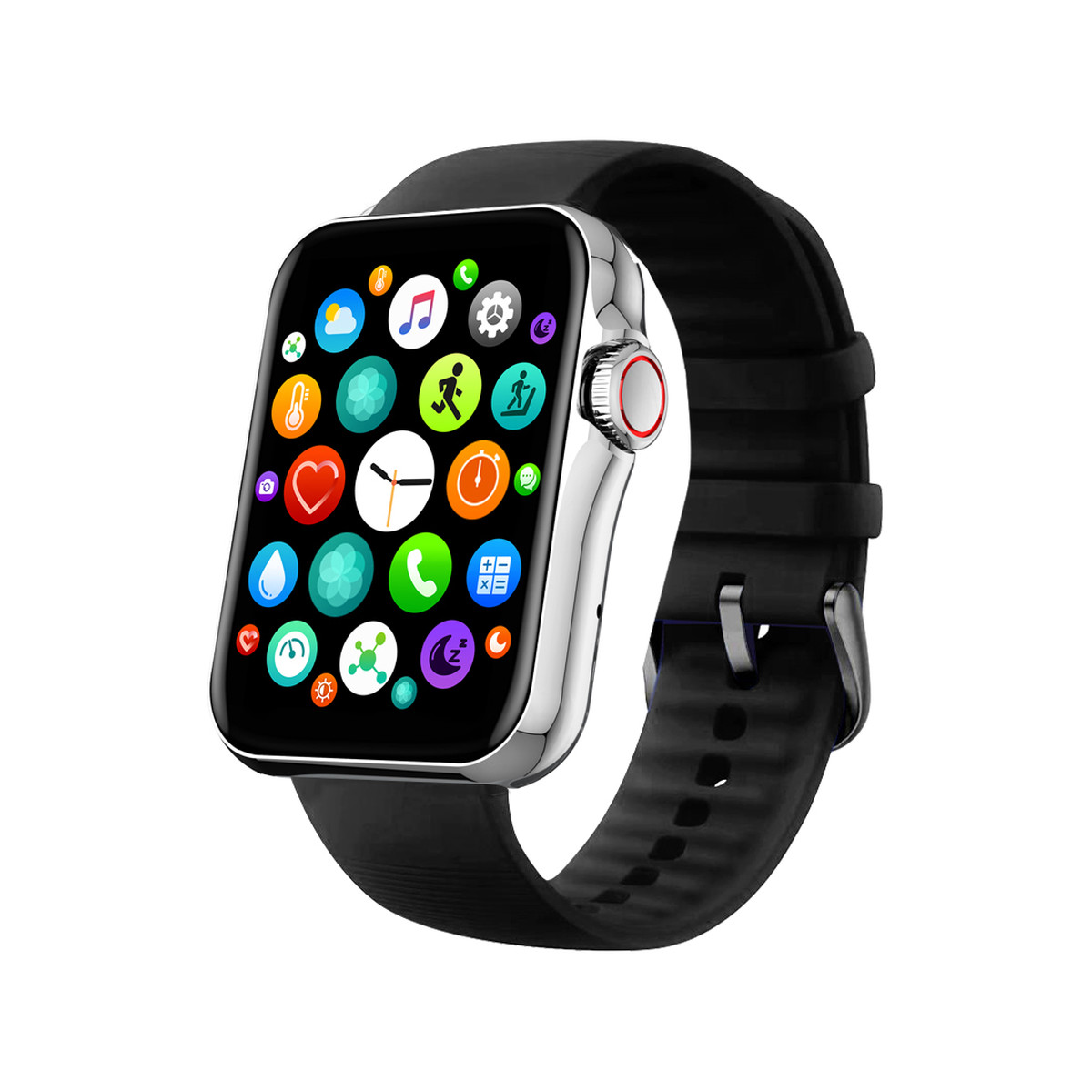 Montre SMARTY 2.0 new standing mixte connecté métal bracelet silicone noir