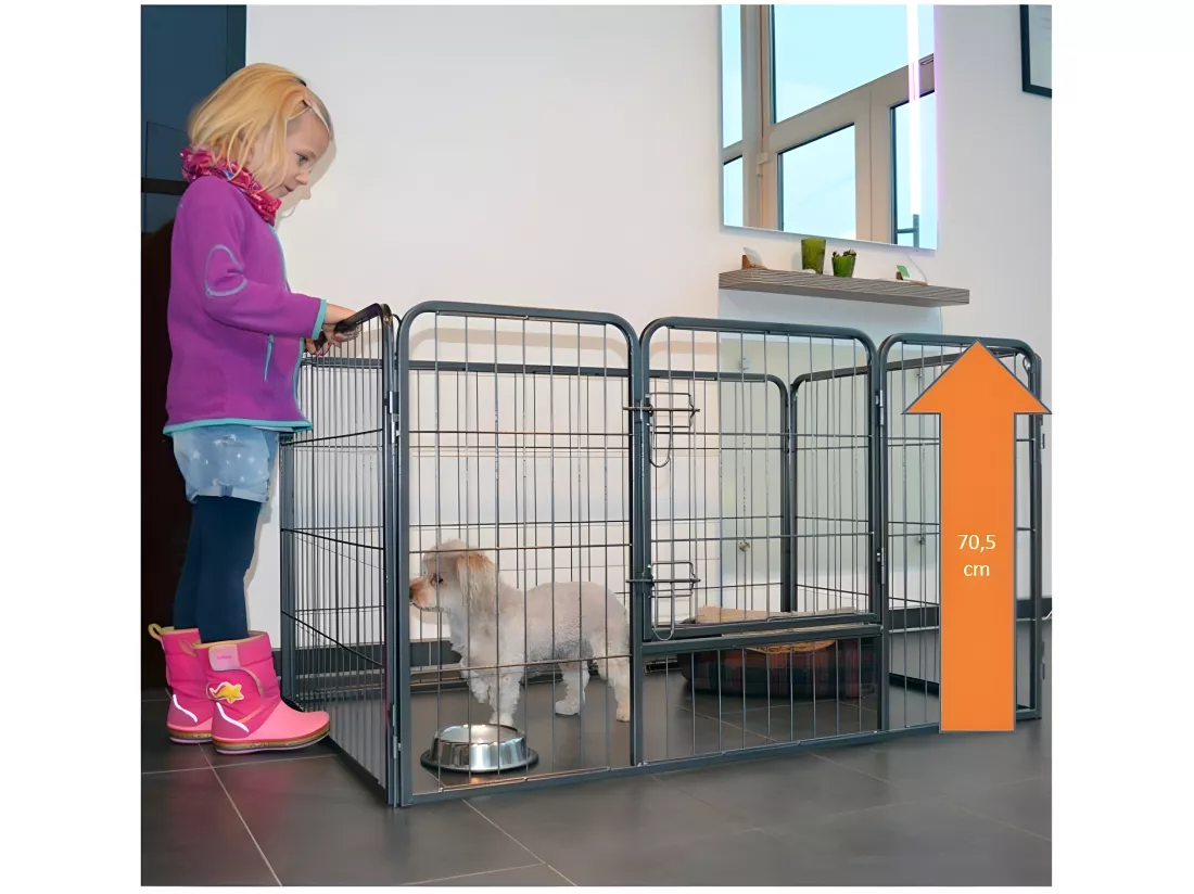 Parc enclos pour chiens grillage cage clôture intérieur et extérieur Hauteur 70,5cm modèle Dog run « M 483 »