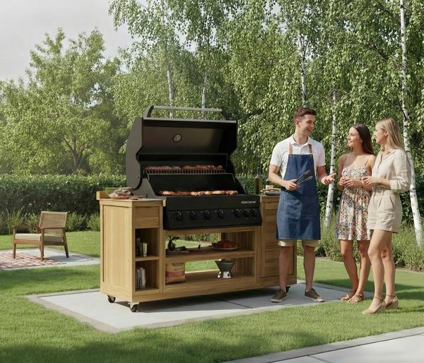 garbou Outdoor-Küche Trolley mit Grill, ca.