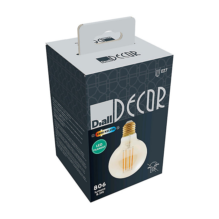 Ampoule LED globe E27 806lm 8.5W = 60W Ø9.5cm Diall blanc chaud