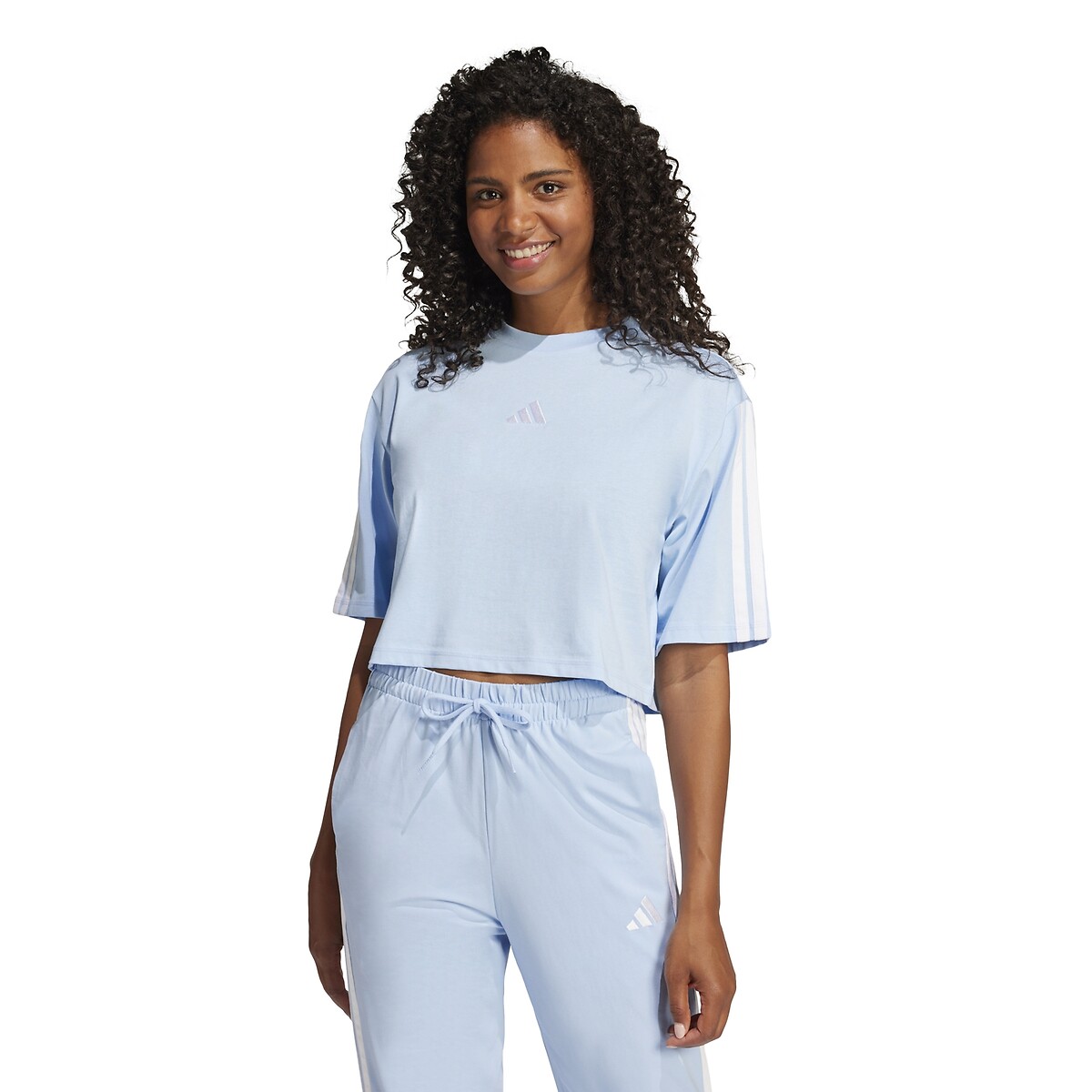 ADIDAS ROUPAS ESPORTIVAS<br>Camiseta folgada essencial com 3 listras
