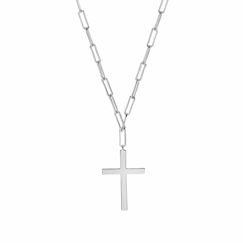 Collier Chaine Argent Croix Marie