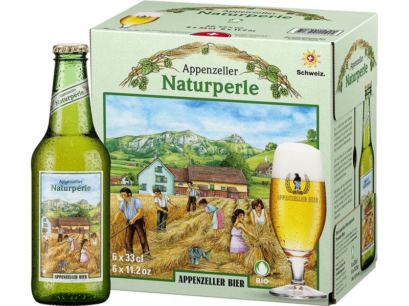Appenzeller Bier Bier Naturperle Bio 6 x 0.33 l Helles Lagerbier aus der Schweiz