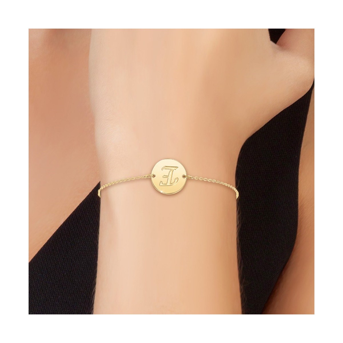 Bracelet lettre E en acier inoxydable par SC Bohème