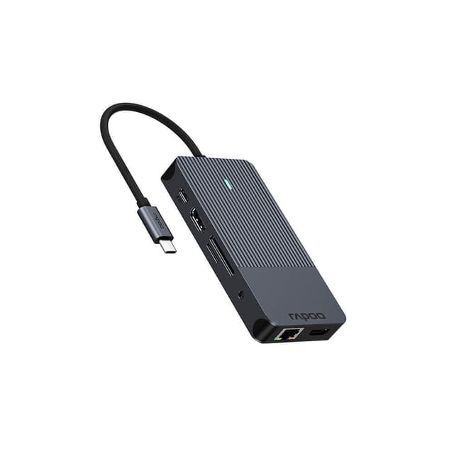 RAPOO UCM-2005 10-i-1 USB-C Multiport Adapter-hub (sort)