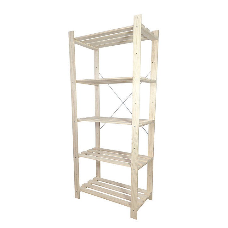 Étagère de garage en bois Symbios 5 tablettes L. 75 x H. 170 x P. 40 cm