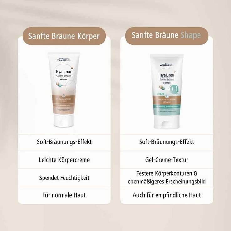 Hyaluron Sanfte Bräune Körperpflege Creme, 200 ml